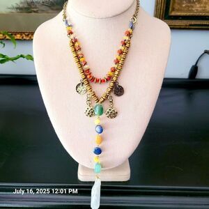 Ariana Ost x Free People Layered Multicolored Necklace NWOT